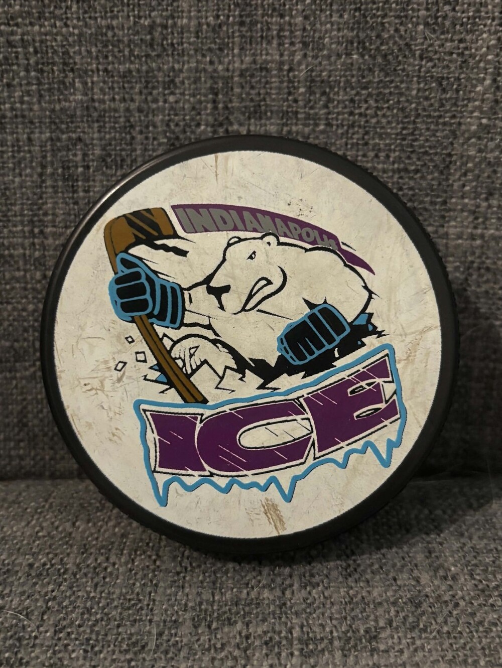 Vintage - New Indianapolis Ice International Hockey League (IHL) Hockey Puck